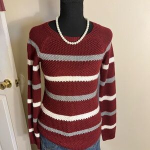 SO Striped Burgundy Sweater